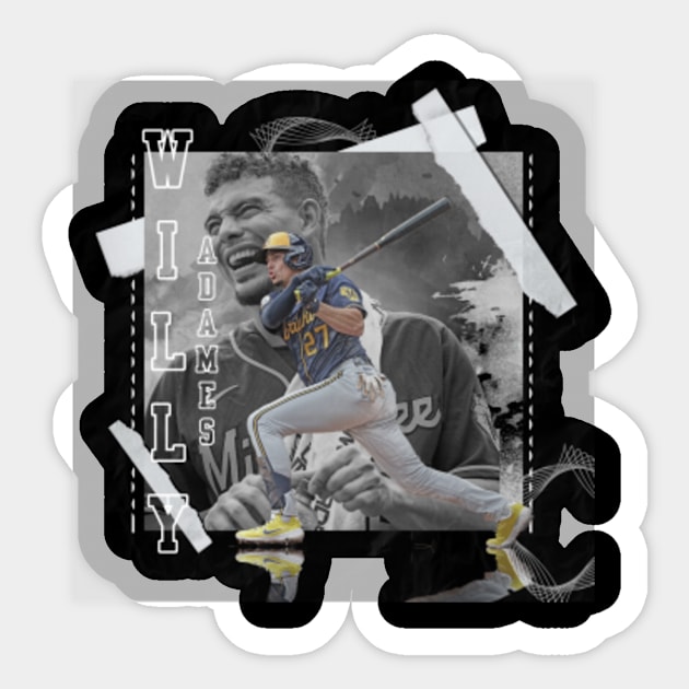 Willy Adames baseball Paper Poster Brewers 4 - Willy Adames - Sticker