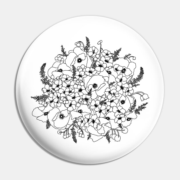 May Birth Month Flower Bouquet Pin by EKA Design