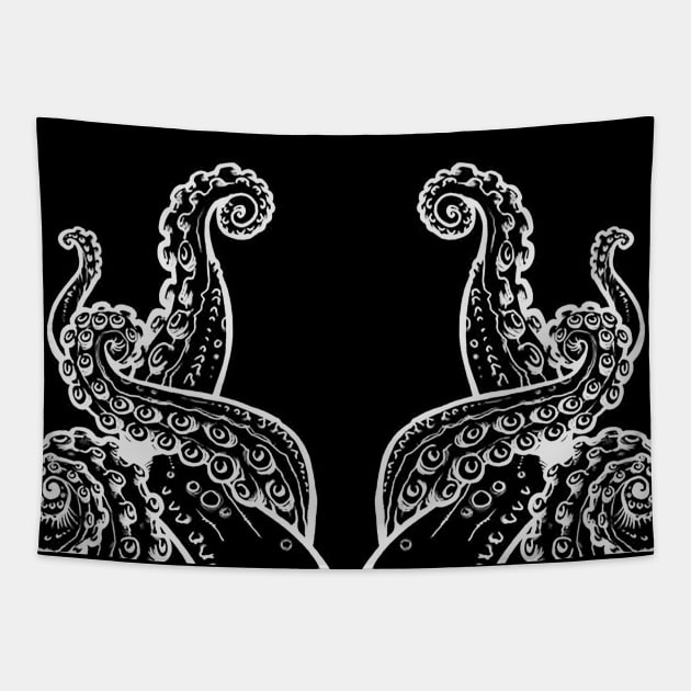 Best Art of Octopus Double gray tentacles Deep Creature for ocean and octopus lover Tapestry by BijStore