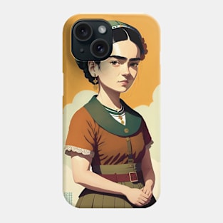 Exploring Frida's Youth: Childhood Illustration Phone Case