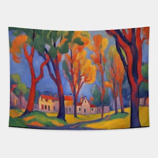 hidden village fauvism art Tapestry