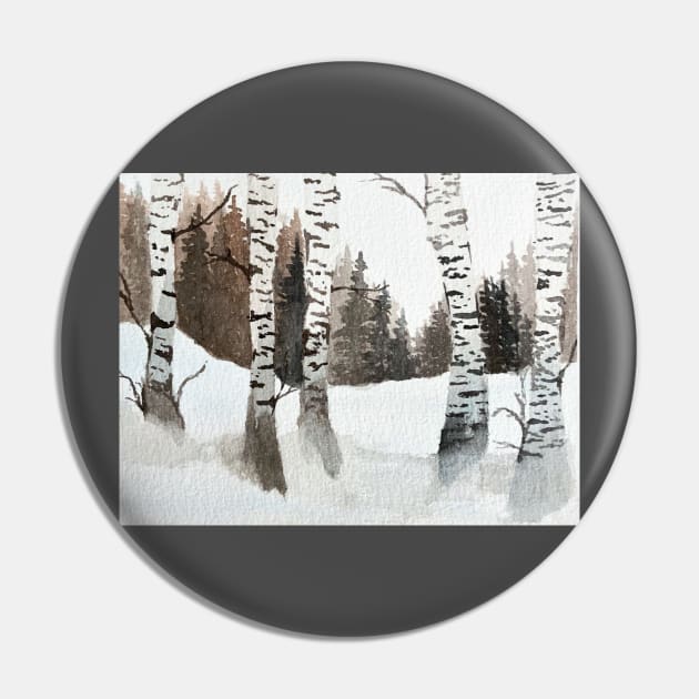 Wintry Birch Pin by ayemfid