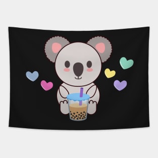 Koala kawaii boba Tapestry