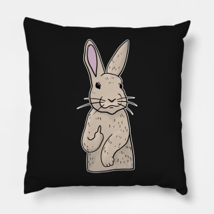 Grumpy Rabbit Holding Middle finger funny gift Pillow