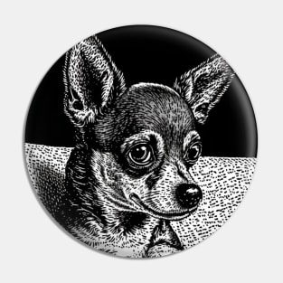 Chihuahua in Pen and Ink Pin