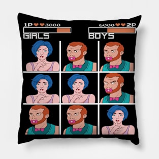 Tic Tac Toe Girls vs. Boys Pillow