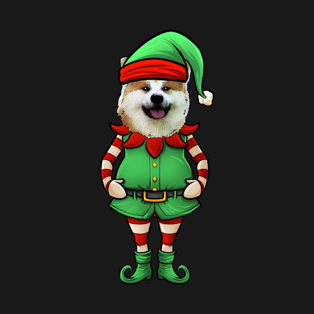 Akita Christmas Elf by whyitsme