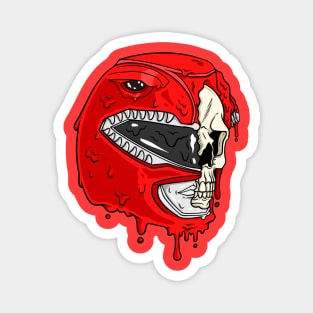 Red Half Skull Ranger Magnet