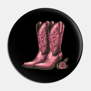 Pink cowboy boots Pin