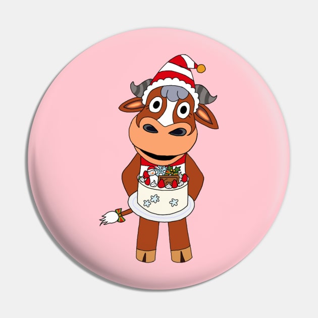 Angus the Christmas Cow Pin by SpookyCow