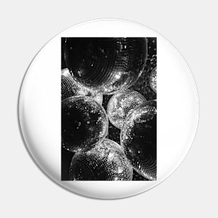 Black and White Disco Shining Balls Pin