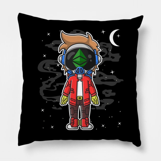 Hiphop Astronaut Ethereum Classic Crypto ETH Coin To The Moon Crypto Token Cryptocurrency Wallet Birthday Gift For Men Women Kids Pillow by Thingking About