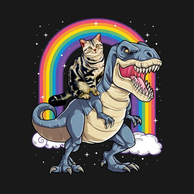 Cat Riding Dinosaur T rex by MasutaroOracle
