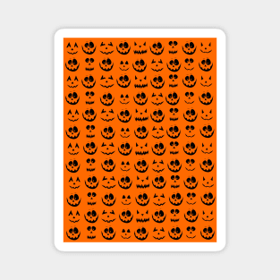 HAPPY Halloween Pumpkin Face Pattern Orange Magnet