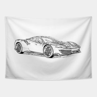 488 GTB Wireframe Tapestry