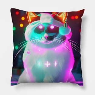 Bizarre xmas cat Pillow