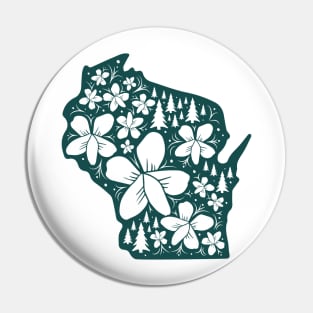 Wisconsin Floral Nature Design Pin