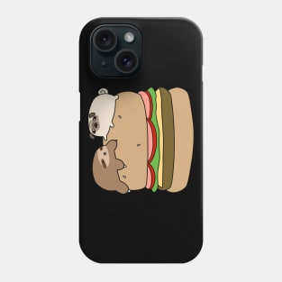 Sloth Pug and Hamburger Phone Case