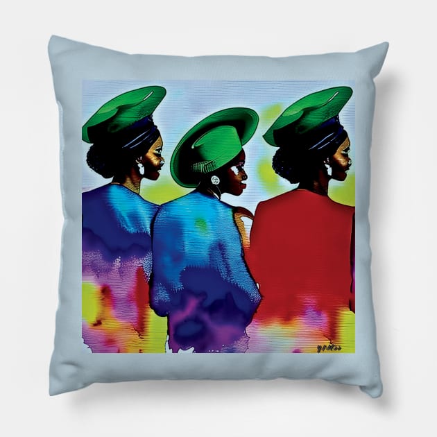 "A Woman ' s Hat" Pillow by H.E.R.  World 