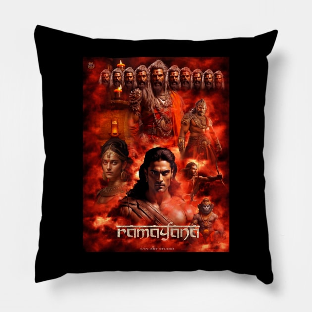 Ramayan artwork Pillow by SAN ART STUDIO 