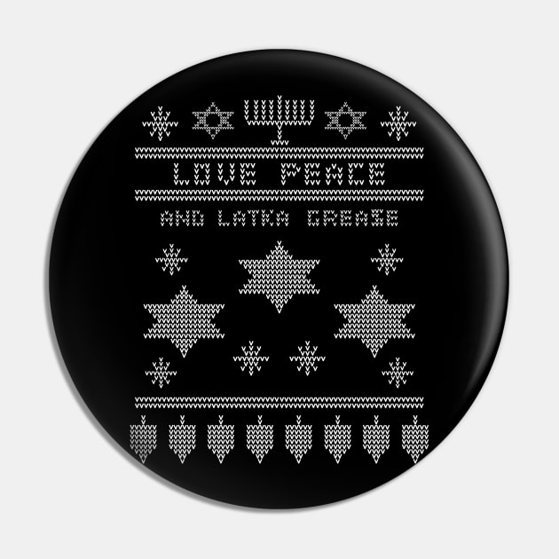 Ugly Sweater, Love Peace Pin by SillyShirts