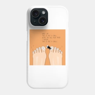 Funny illustration of feet on the yoga mat Phone Case