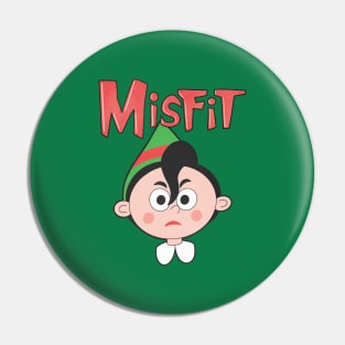 Misfit Elf 3 Red and Green Pin