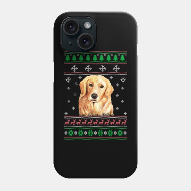 Golden Retriever Ugly Christmas Sweater Funny Dog Lover Owner Gifts Phone Case by nzbworld