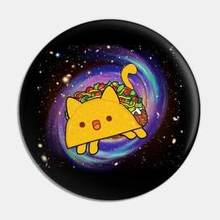 Funny Galaxy Taco Cat Tee Gift For Taco and Pizza Lover Pin