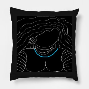 Woman with turquoise necklace Pillow