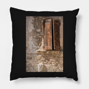 Brown shutters. Pillow