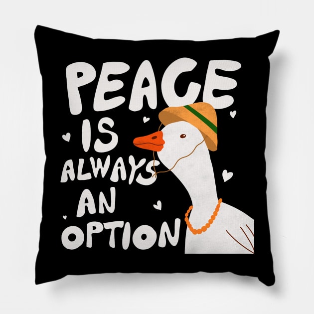 Peace is always an option Pillow by joyfulsmolthings