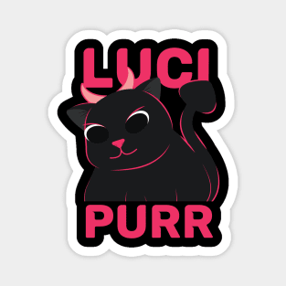 Funny evil cute cat | Lucipurr | Hail Lucipurr | Cute black cat with horn Magnet