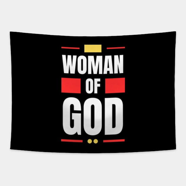 Woman Of God | Christian Typography Tapestry by All Things Gospel