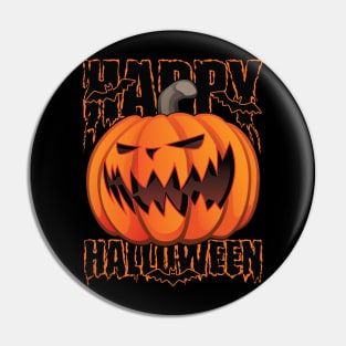 Happy Halloween Pumpkin Jack-O-Lantern Pin