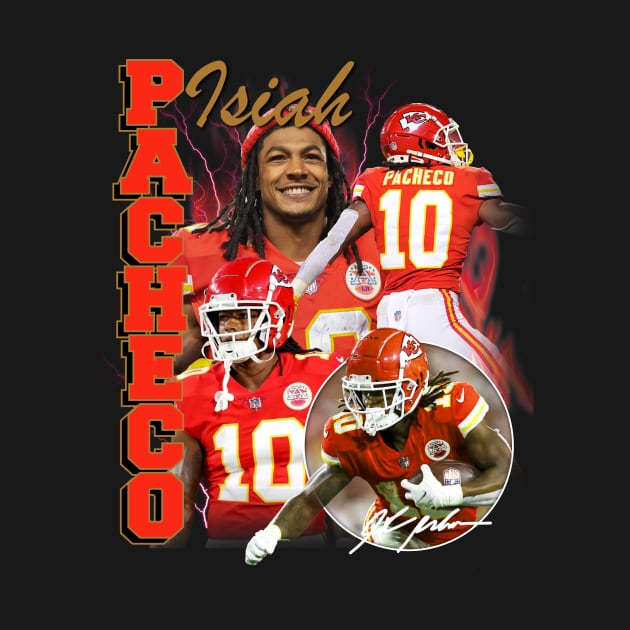 VINTAGE FOOTBALL 90S ISIAH PACHECO BOOTLEG by Archer Expressionism Style