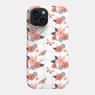 Pastel Spring Butterfly Flower Pattern Phone Case