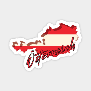 Austria map, Austria flag Magnet