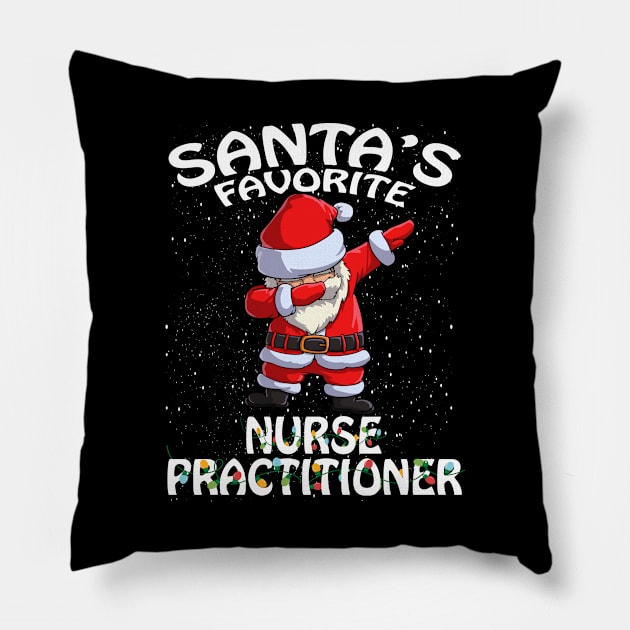 Santas Favorite Nurse Practitioner Christmas Pillow by intelus