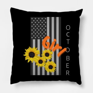 october birthday girl Pillow