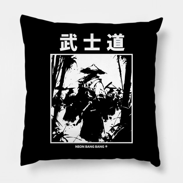 Japanese Samurai Warrior Anime Streetwear #7 Pillow by Neon Bang Bang