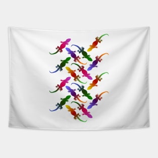 Colorful Seamless Gecko Pattern Tapestry