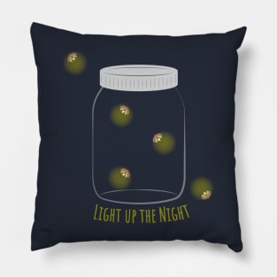 Fireflies - Light Up the Night, Light Text Pillow