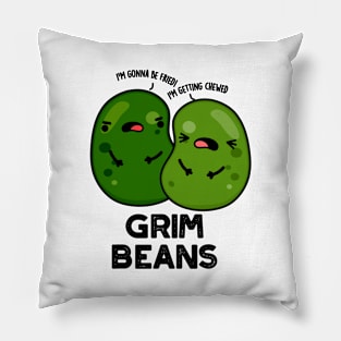 Grim Beans Funny Veggie Puns Pillow