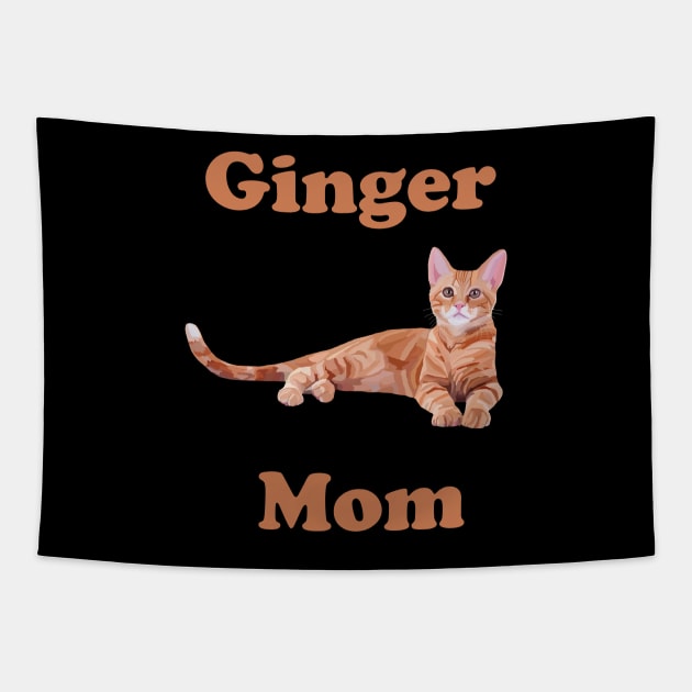 Ginger Cat Mom Tapestry by Art by Deborah Camp