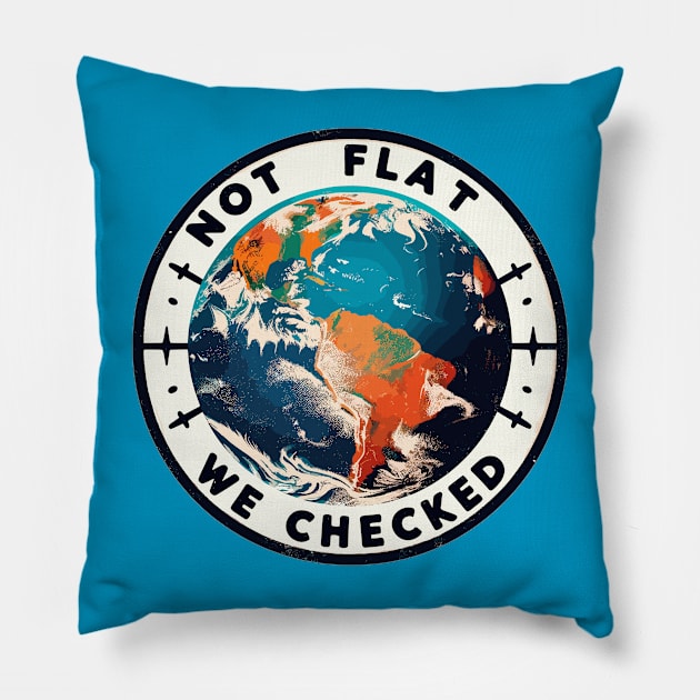 Flat earth Pillow by Vehicles-Art