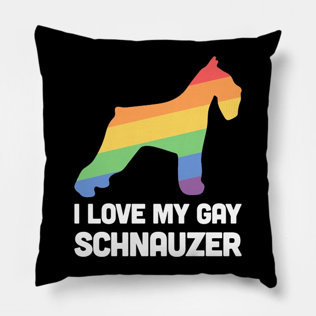 Schnauzer - Funny Gay Dog LGBT Pride Pillow by MeatMan