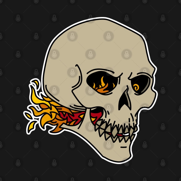 Flaming Skull by archvinde