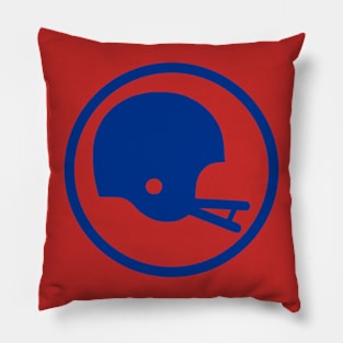 Two-Bar Helmet Minimalist Logo (Blue) Pillow