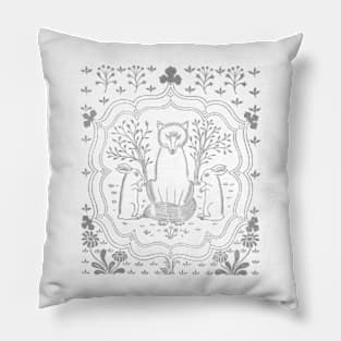 Rabbits With Fox in Smoke Pillow